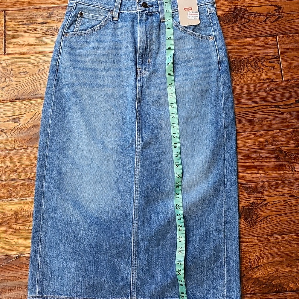 Levi's Blue Denim Straight Midi Skirt - Picture 10 of 10